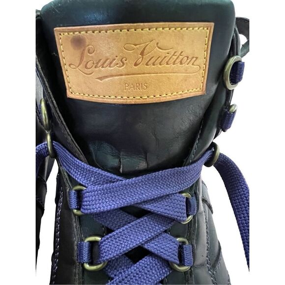 Louis Vuitton Sneakers Men’s 8 High Top Leather Brown Purple Authentic BA0097 8 - Picture 7 of 16